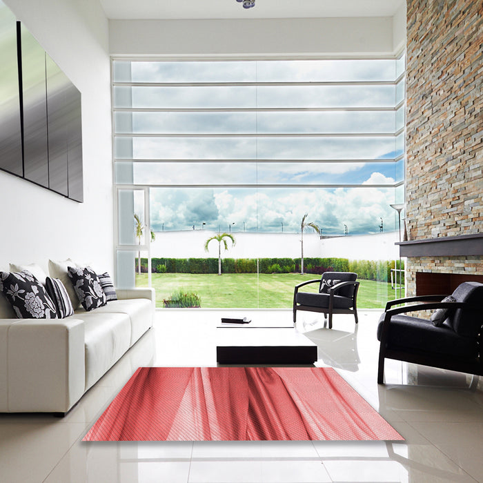 Square Patterned Ruby Red Rug in a Living Room, pat1109rd