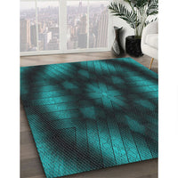 Patterned Light Sea Green Novelty Rug, pat110