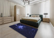 Patterned Night Blue Rug in a Bedroom, pat111blu