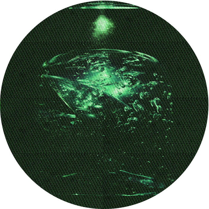 Square Machine Washable Transitional Deep Emerald Green Rug in a Living Room, wshpat111grn