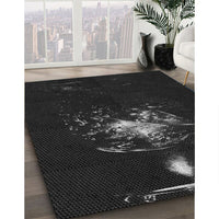 Patterned Black Rug, pat111gry