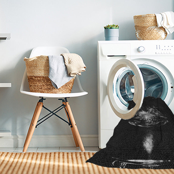 Machine Washable Transitional Black Rug in a Washing Machine, wshpat111gry