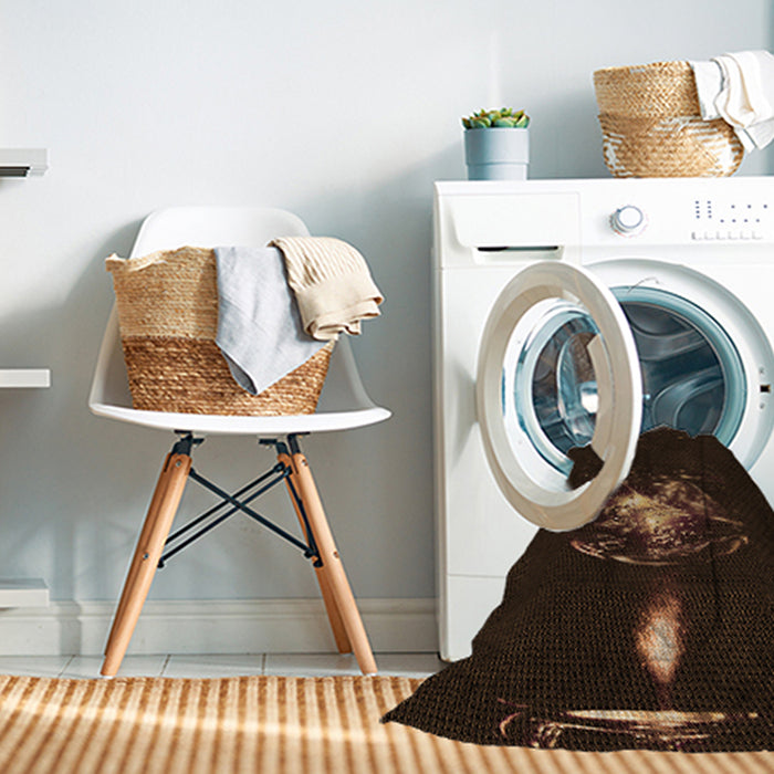 Machine Washable Transitional Black Rug in a Washing Machine, wshpat111org