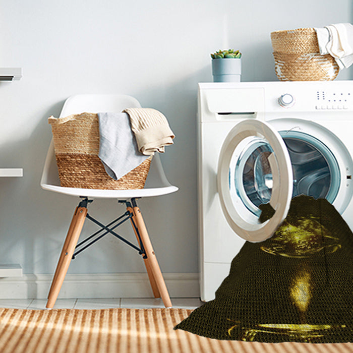 Machine Washable Transitional Black Rug in a Washing Machine, wshpat111yw