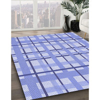 Patterned Light Slate Blue Rug, pat1110blu