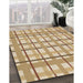 Patterned Brown Gold Rug in Family Room, pat1110brn