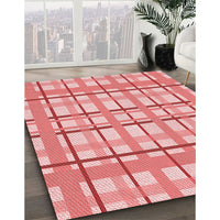 Patterned Pastel Pink Rug, pat1110rd