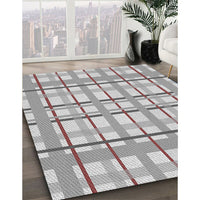 Patterned Gray Novelty Rug, pat1110