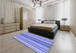 Patterned Jeans Blue Rug in a Bedroom, pat1111blu