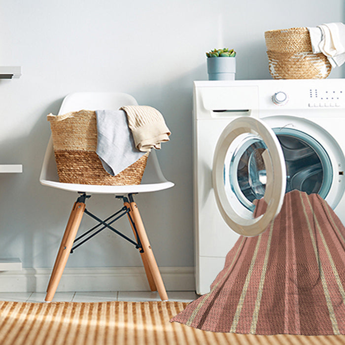 Machine Washable Transitional Light Salmon Rose Pink Rug in a Washing Machine, wshpat1111brn