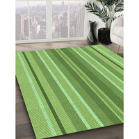 Patterned Dark Lime Green Rug, pat1111grn