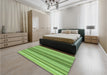 Patterned Dark Lime Green Rug in a Bedroom, pat1111grn