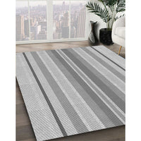 Patterned Platinum Silver Gray Rug, pat1111gry