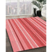 Machine Washable Transitional Light Coral Pink Rug in a Family Room, wshpat1111rd