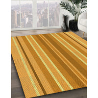 Patterned Neon Orange Rug, pat1111yw