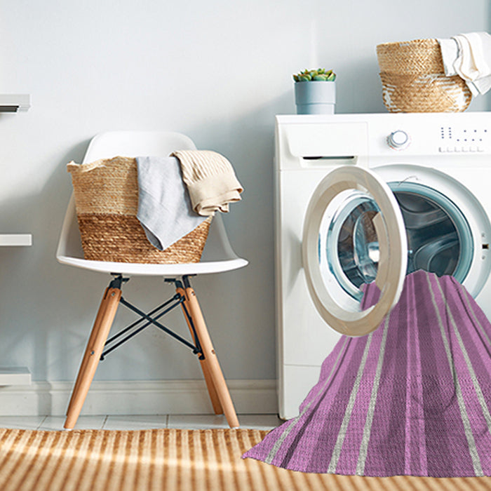 Machine Washable Transitional Pastel Purple Pink Rug in a Washing Machine, wshpat1111