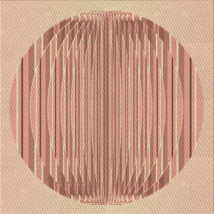 Round Patterned Orange Rug, pat1112brn