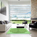 Machine Washable Transitional Apple Green Rug in a Kitchen, wshpat1112grn