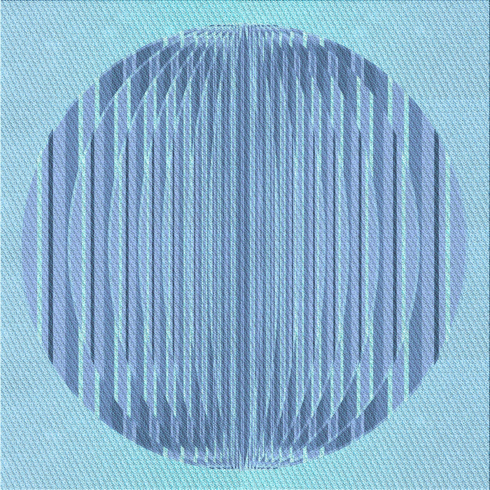 Round Patterned Iceberg Blue Rug, pat1112lblu