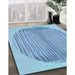 Machine Washable Transitional Iceberg Blue Rug in a Family Room, wshpat1112lblu