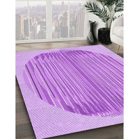 Patterned Pastel Purple Pink Rug, pat1112pur