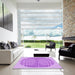 Square Patterned Pastel Purple Pink Rug in a Living Room, pat1112pur