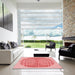 Square Patterned Pastel Pink Rug in a Living Room, pat1112rd