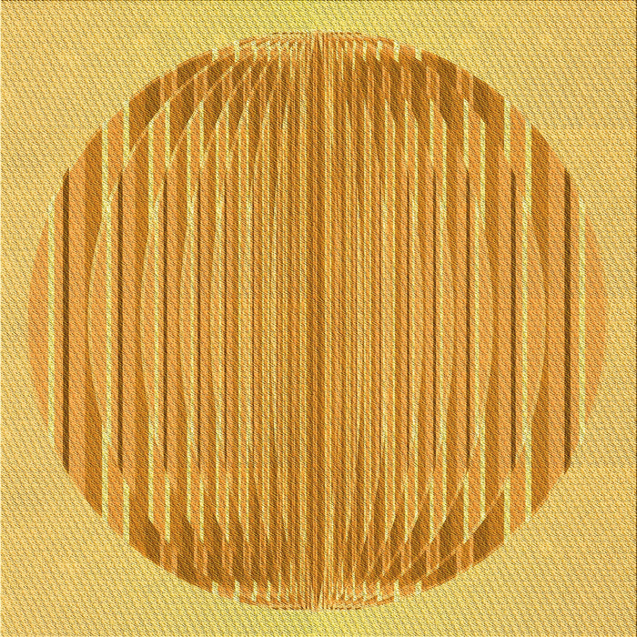 Round Patterned Neon Orange Rug, pat1112yw