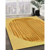 Patterned Neon Orange Rug, pat1112yw