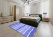 Patterned Jeans Blue Rug in a Bedroom, pat1113blu