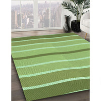 Patterned Yellow Green Rug, pat1113grn