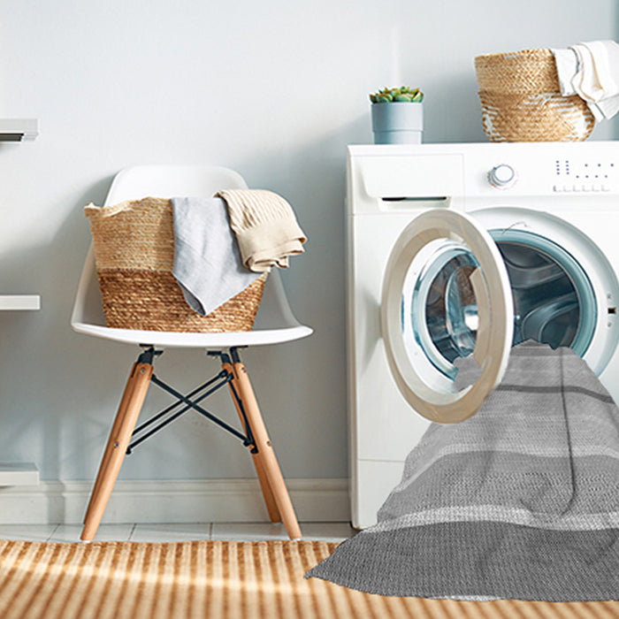 Machine Washable Transitional Gunmetal Gray Rug in a Washing Machine, wshpat1113gry