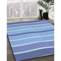 Patterned Sky Blue Rug, pat1113lblu