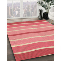 Patterned Light Salmon Rose Pink Rug, pat1113org