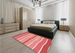 Patterned Light Salmon Rose Pink Rug in a Bedroom, pat1113org