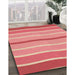 Patterned Light Salmon Rose Pink Rug in Family Room, pat1113org