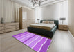 Patterned Violet Purple Rug in a Bedroom, pat1113pur