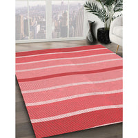 Patterned Light Coral Pink Rug, pat1113rd