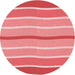 Square Patterned Light Coral Pink Rug, pat1113rd