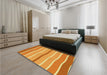 Patterned Orange Rug in a Bedroom, pat1113yw