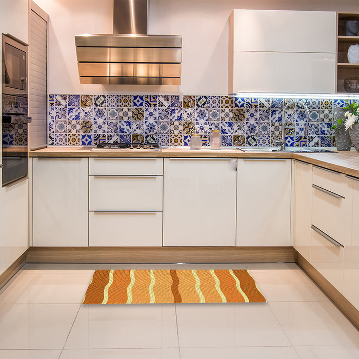 Patterned Orange Rug in a Kitchen, pat1113yw