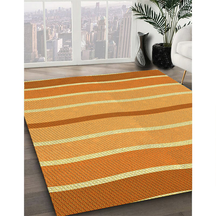 Machine Washable Transitional Orange Rug in a Family Room, wshpat1113yw