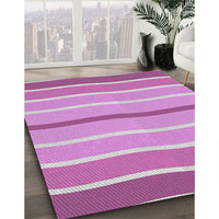 Patterned Magenta Pink Novelty Rug, pat1113