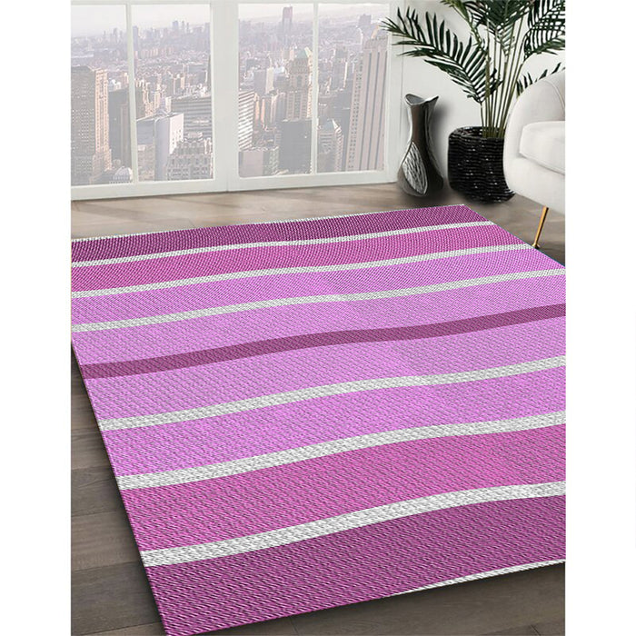 Machine Washable Transitional Magenta Pink Rug in a Family Room, wshpat1113