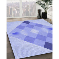 Patterned Light Slate Blue Rug, pat1114blu