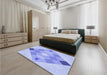 Patterned Light Slate Blue Rug in a Bedroom, pat1114blu