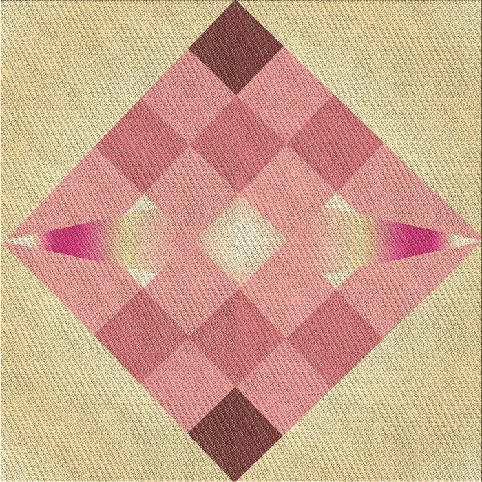 Round Patterned Sunrise Orange Rug, pat1114brn