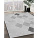 Patterned Dark Gray Rug in Family Room, pat1114gry