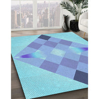 Patterned Iceberg Blue Rug, pat1114lblu