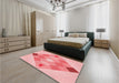 Patterned Red Rug in a Bedroom, pat1114rd